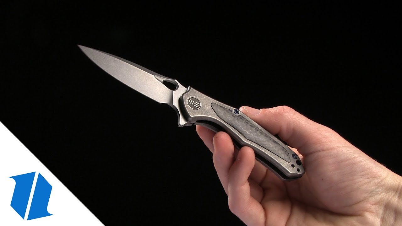 WE Knife Co. Vapor Frame Lock Knife Blue Ti/Carbon Fiber (2.95" Black) 804A