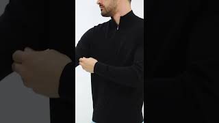 The Perfect Quarter Zip: A Detailed Look at the Merino Wool Black Sweater