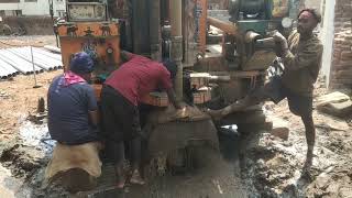 Borewell drilling at site