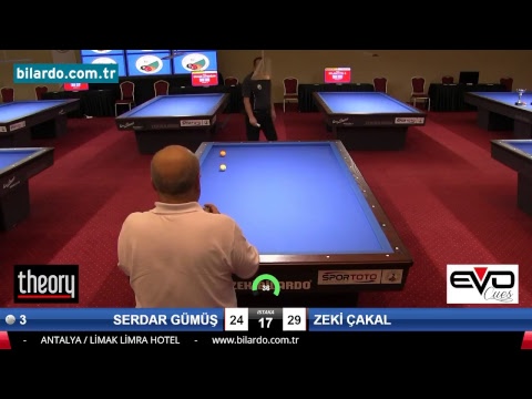 SERDAR GÜMÜŞ & ZEKİ ÇAKAL Bilardo Maçı - 2018 VETERANLAR 1.ETAP -Yarı Final