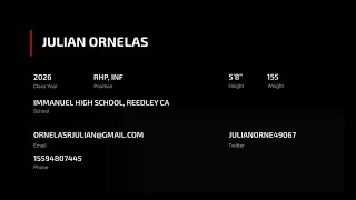 Julian Ornelas (2026, RHP, INF)