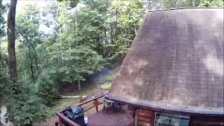 preview picture of video 'Slow drone flight at Goldmine Cabin near Helen GA'