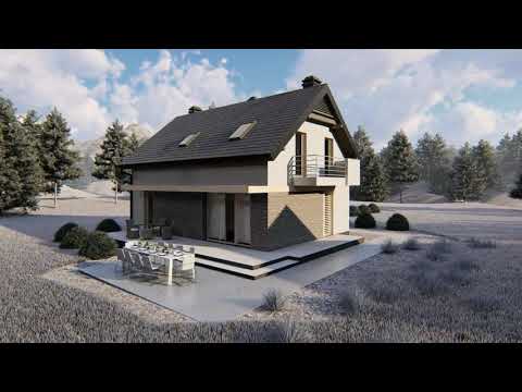 Z225 D -  Gotowy projekt domu z poddaszem użytkowym we współczesnym stylu do 109 m2