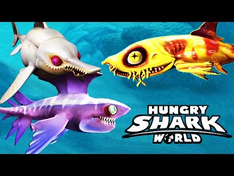 Hungry Shark World - All New S + M + L Sharks (Echo, Heidi, Spike)