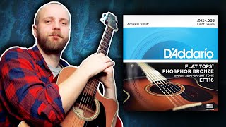 Video thumbnail for D'Addario Flat Tops - Guitar Strings Test (Roundwound vs Flat Tops) by EV Music