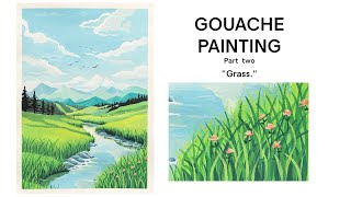 Gouache Painting Tutorial Step by Step | Grass | HIMI Gouache