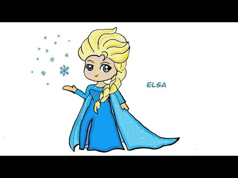 How to draw Elsa from Frozen easy