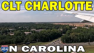 American Airline Boeing 777 landing CLT Charlotte Douglas International Airport, North Carolina