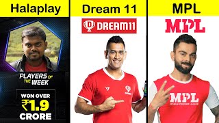 Halaplay vs Dream11 vs MPL Full Comparison in Hindi | Dream11 vs Halaplay vs MPL