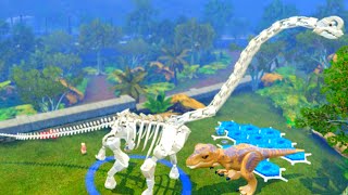 LEGO Jurassic World Brachiosaurus Skeleton VS T-Rex