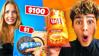 We Tried $1 vs $100 Exotic Snacks!