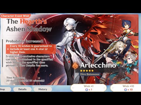Arlecchino Summon!!! | Genshin Impact 4.6 “The Hearth’s Ashen Shadow” Banner