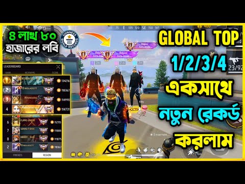 গ্রান্ডমাস্টার Top 1/2/3/4 একসাথে মিলে নতুন রেকর্ড করলাম😯৪ লাখ ৮০ হাজার+ Rank Score😯 নতুন এক ইতিহাস😯