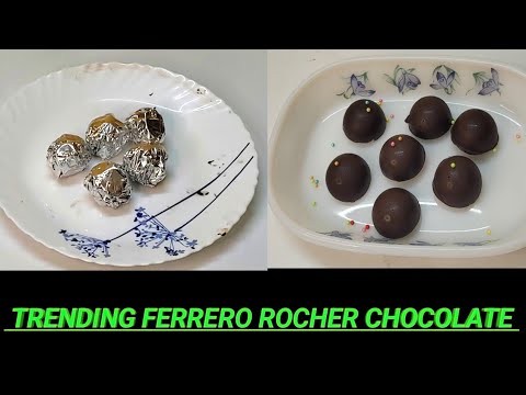 Ferrero Rocher Chocolate |How to Make Ferrero Rocher Chocolate at Home | Center Filled Hazelnut