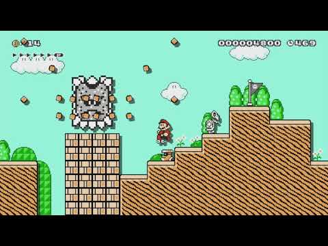 Beware of Big Thwomps 巨大ドッスン注意！ by つきこ - Super Mario Maker - No Commentary 1bq