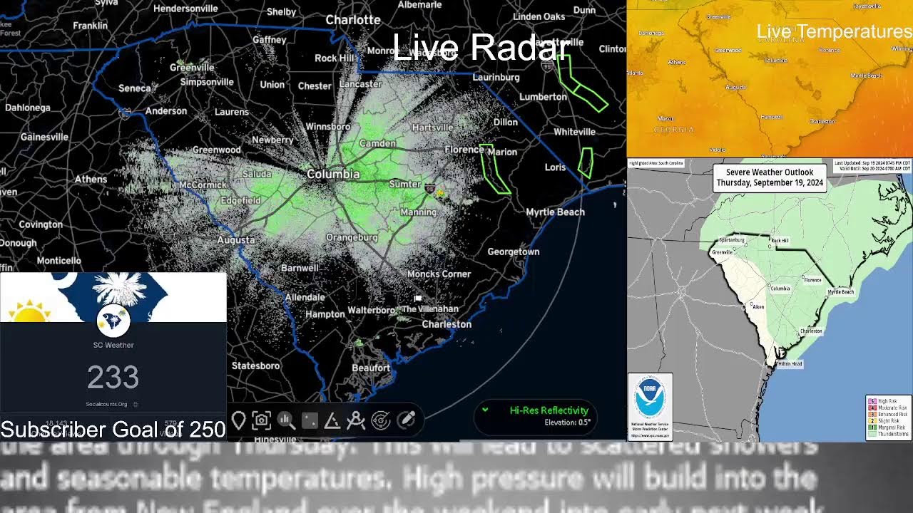 Live Forecast and Radar for 9/19/2024 for South Carolina