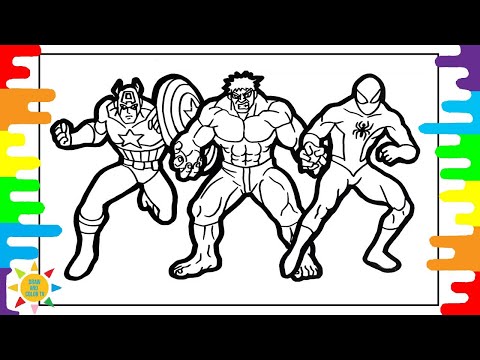 SUPERHEROES Coloring Page|CAPTAIN AMERICA|HULK|SPIDERMAN|3rd Prototype - I Know [NCS Release]