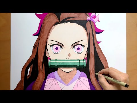 How to draw nezuko from Demon slayer//easy drawing step by step#