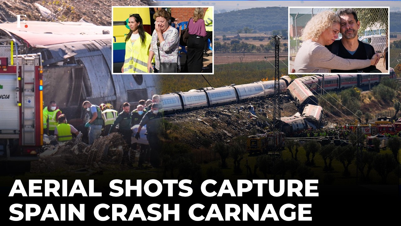 Aerial Shot: Spain's Shocking Train Crash Carnage;'Over 100 Casualties'| Chilling Footage