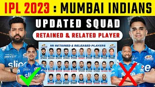 IPL 2023 - Mumbai Indians Retained Players 2023 - MI Released Players List - MI 2023 Squad