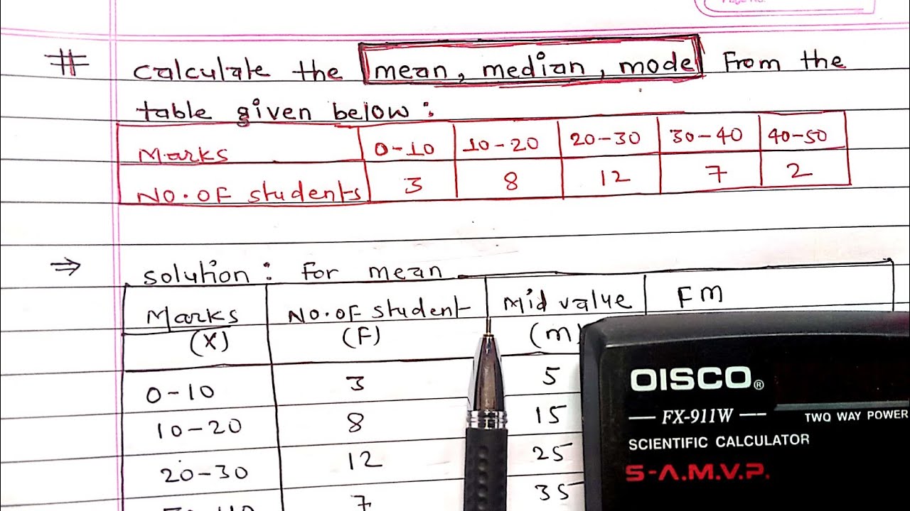 Statistics - Mean, Median & Mode for a grouped frequency data || Continuous series || Arya Anjum