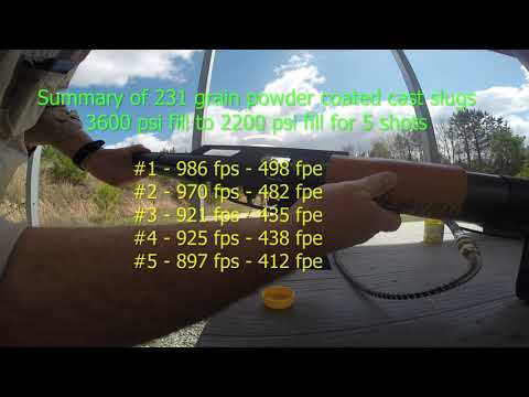 457 Texan CF Air Rifle - Velocity Test - 231 Grn Cast Slug - 498 fpe