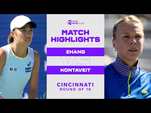 Теннис Shuai Zhang vs. Anett Kontaveit | 2022 Cincinnati Round of 16 | WTA Match Highlights