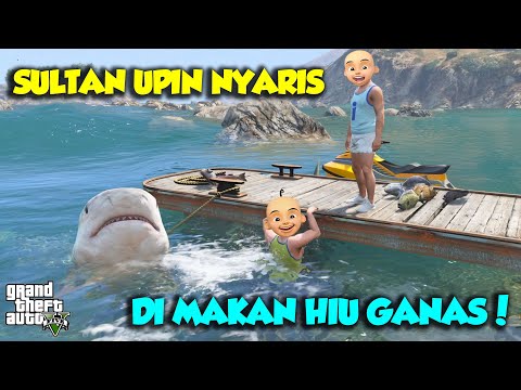 SULTAN UPIN FISHING IN THE SEA ALMOST GETTING EATEN BY A FIERCE SHARK - GTA V SULTAN UPIN IPIN SP...
