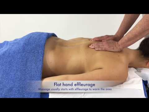 Massage techniques - effleurage on the back