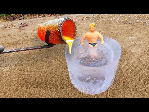 Experiment: STRETCH ARMSTRONG IN ICE vs LAVA