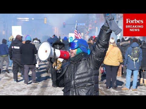RAW VIDEO: Anti-ICE Protesters Take To The Streets Of Minneapolis, Minnesota