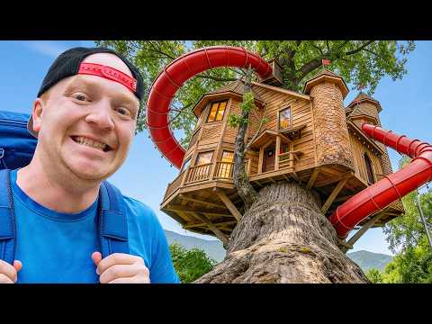 Overnight Sleepover in 3-Story TREEHOUSE!