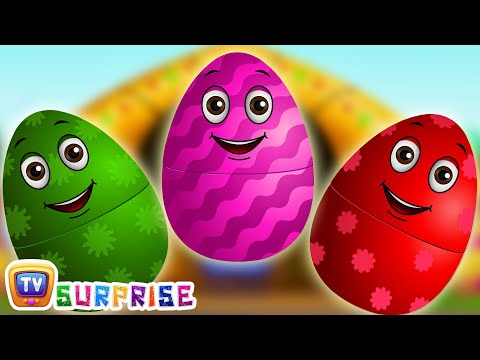 Surprise Eggs Nursery Rhymes | Old MacDonald Had A Farm | Learn Colours & Farm Animals | ChuChu TV