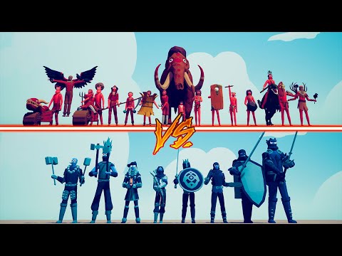 FARMER + TRIBAL TEAM vs ICE TEAM  - Totally Accurate Battle Simulator | TABS