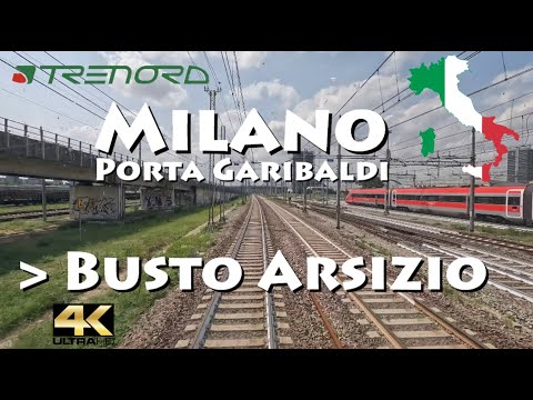 CABRIDE 4K 🇮🇹 Milano Porta Garibaldi - Busto Arsizio 🛤 S5 Trenord / Italia Italy 🌞