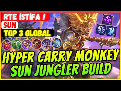 Hyper Carry Monkey, Jungler Sun Build [ Top Global Sun ] RTE İSTİFA ! - Mobile Legends Build