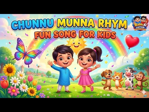  Chunnu Munna Rhymes for Kids 🌈 | Hindi Nursery Rhyme Song | Fun Cartoon Learning Video