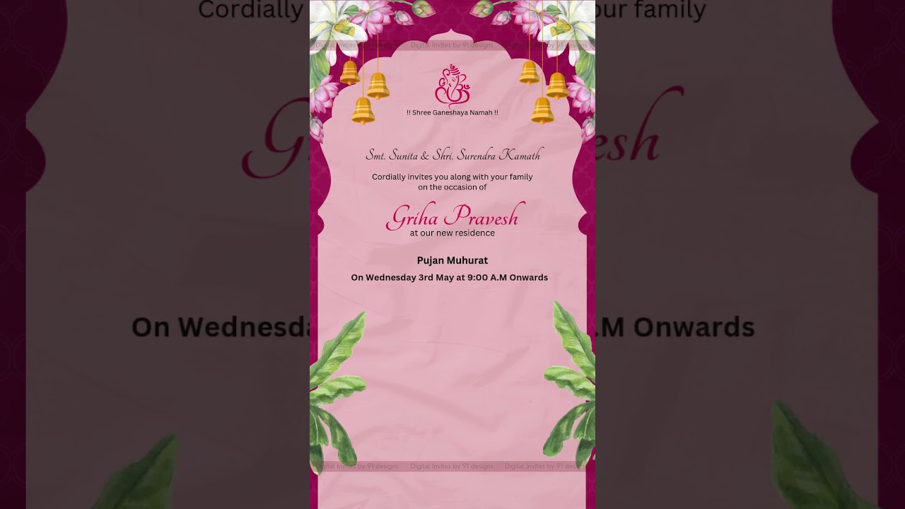 Golden Mandala Griha Pravesh Invitation