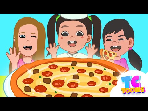 Jannie and Ellie Pizza Restaurant Pretend Play | TC Toons Kids Cartoons