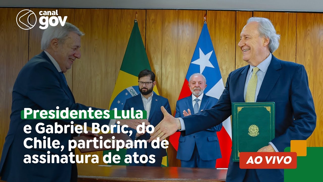 🔴 Presidentes Lula e Gabriel Boric, do Chile, assinam atos e falam à imprensa no final