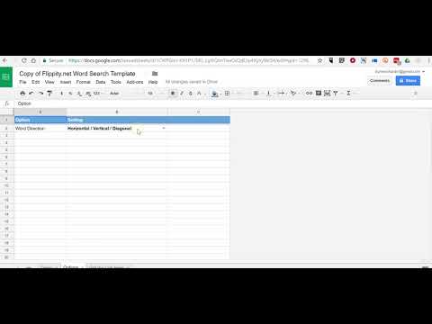 Part of a video titled How to Use Google Sheets to Create & Print a Word Search - YouTube