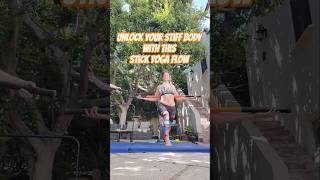 Feeling stiff? Do this Stick Yoga Flow with me and open up your whole body! #stickmobility #yogaflow