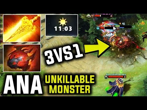 Ana 11 Min 1vs3 Unkillable Monster Pudge And WTF Hooks Dota 2