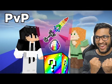 Ultimate PVP For Rainbow Lucky Block Race with my Brother !
