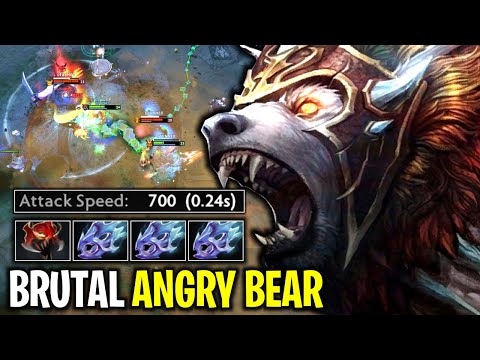 BRUTAL ANGRY BEAR MAX ATTACK SPEED 3x MOONSHARD + MASK OF MADNESS URSA | DOTA 2