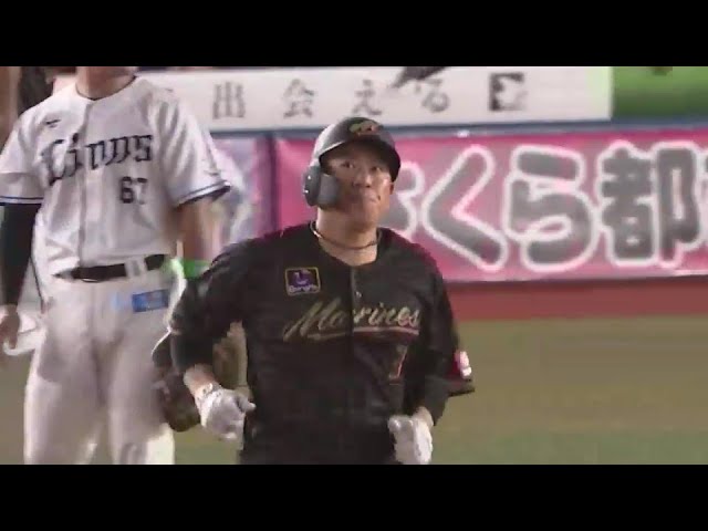 【4回裏】先制の2ランホームラン!! マリーンズ・角中勝也 ライトスタンドへの一発を放つ!!  2024年8月1日 千葉ロッテマリーンズ 対 埼玉西武ライオンズ