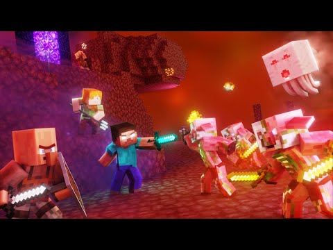 NETHER WAR! - Alex And Steve Life (Minecraft Animation)