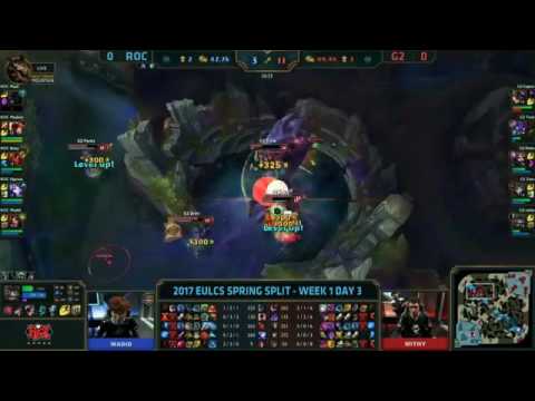 Roccat Vs G2 Game 1 HIGHLIGHTS EU LCS Spring Split 2017