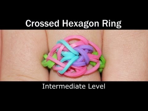 Rainbow Loom Patterns - Crossed Hexagon ring