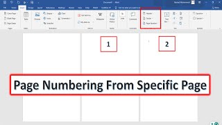How to start page numbering from specific page | MS Word